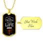 Christian Jesus Is The Way Necklace Stainless Steel or 18k Gold Dog Tag 24" Chain-Express Your Love Gifts