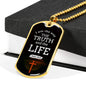 Christian Jesus Is The Way Necklace Stainless Steel or 18k Gold Dog Tag 24" Chain-Express Your Love Gifts