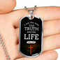 Christian Jesus Is The Way Necklace Stainless Steel or 18k Gold Dog Tag 24" Chain-Express Your Love Gifts