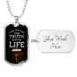 Christian Jesus Is The Way Necklace Stainless Steel or 18k Gold Dog Tag 24" Chain-Express Your Love Gifts