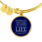 Christian John 15:13 For His Friends Circle Bangle Bracelet Stainless Steel or 18k Gold" - Express Your Love Gifts