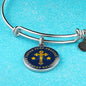 Christian Never Stop Praying Circle Bangle Bracelet Stainless Steel or 18k Gold" - Express Your Love Gifts