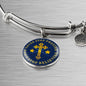 Christian Never Stop Praying Circle Bangle Bracelet Stainless Steel or 18k Gold" - Express Your Love Gifts