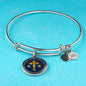 Christian Never Stop Praying Circle Bangle Bracelet Stainless Steel or 18k Gold" - Express Your Love Gifts