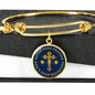 Christian Never Stop Praying Circle Bangle Bracelet Stainless Steel or 18k Gold" - Express Your Love Gifts