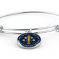 Christian Never Stop Praying Circle Bangle Bracelet Stainless Steel or 18k Gold" - Express Your Love Gifts