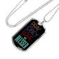 Christian Pray Obey Love Be Blessed Necklace Stainless Steel or 18k Gold Dog Tag 24" Chain - Express Your Love Gifts