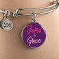Christian Saved By Grace Circle Bangle Bracelet Stainless Steel or 18k Gold" - Express Your Love Gifts