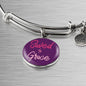 Christian Saved By Grace Circle Bangle Bracelet Stainless Steel or 18k Gold" - Express Your Love Gifts