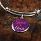 Christian Saved By Grace Circle Bangle Bracelet Stainless Steel or 18k Gold" - Express Your Love Gifts