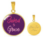 Christian Saved By Grace Circle Necklace Stainless Steel or 18k Gold 18-22" - Express Your Love Gifts