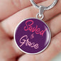 Christian Saved By Grace Circle Necklace Stainless Steel or 18k Gold 18-22" - Express Your Love Gifts