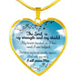 Christian The Lord Is My Strength And My Shield Heart Necklace Stainless Steel or 18k Gold Pendant 18-22" - Express Your Love Gifts