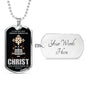 Christian Trucker All Things Dog Tag Stainless Steel or 18k Gold 24" Chain - Express Your Love Gifts