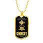 Christian Trucker All Things Dog Tag Stainless Steel or 18k Gold 24" Chain - Express Your Love Gifts
