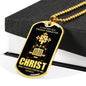 Christian Trucker All Things Dog Tag Stainless Steel or 18k Gold 24" Chain - Express Your Love Gifts