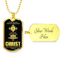 Christian Trucker All Things Dog Tag Stainless Steel or 18k Gold 24" Chain - Express Your Love Gifts