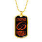 Cincinnati Fan Necklace Dog Tag Stainless Steel or 18k Gold 24" Chain - Express Your Love Gifts