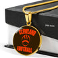 Cleveland Circle Pendant Football Fan Necklace Stainless Steel or 18k Gold 18-22" - Express Your Love Gifts