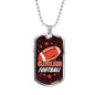 Cleveland Fan Football Gift Stainless Steel or 18k Gold Dog Tag 24" Chain-Express Your Love Gifts