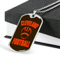 Cleveland Fan Necklace Dog Tag Stainless Steel or 18k Gold 24" Chain - Express Your Love Gifts