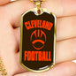 Cleveland Fan Necklace Dog Tag Stainless Steel or 18k Gold 24" Chain - Express Your Love Gifts