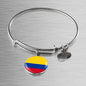Colombia Flag Bracelet Stainless Steel or 18k Gold Circle Bangle - Express Your Love Gifts