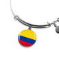 Colombia Flag Bracelet Stainless Steel or 18k Gold Circle Bangle - Express Your Love Gifts