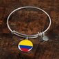 Colombia Flag Bracelet Stainless Steel or 18k Gold Circle Bangle - Express Your Love Gifts