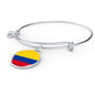 Colombia Flag Bracelet Stainless Steel or 18k Gold Circle Bangle - Express Your Love Gifts