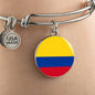 Colombia Flag Bracelet Stainless Steel or 18k Gold Circle Bangle - Express Your Love Gifts