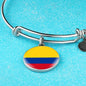 Colombia Flag Bracelet Stainless Steel or 18k Gold Circle Bangle - Express Your Love Gifts