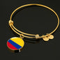 Colombia Flag Bracelet Stainless Steel or 18k Gold Circle Bangle - Express Your Love Gifts