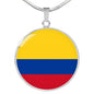 Colombia Flag Necklace Colombia Flag Stainless Steel or 18k Gold 18-22" - Express Your Love Gifts