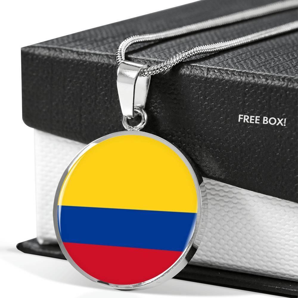 Colombia Flag Necklace Colombia Flag Stainless Steel or 18k Gold 18-22" - Express Your Love Gifts