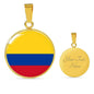 Colombia Flag Necklace Colombia Flag Stainless Steel or 18k Gold 18-22" - Express Your Love Gifts
