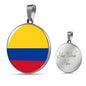 Colombia Flag Necklace Colombia Flag Stainless Steel or 18k Gold 18-22" - Express Your Love Gifts