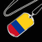 Colombia Flag Necklace Colombia Flag Stainless Steel or 18k Gold Dog Tag 24" - Express Your Love Gifts