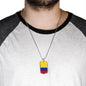 Colombia Flag Necklace Colombia Flag Stainless Steel or 18k Gold Dog Tag 24" - Express Your Love Gifts