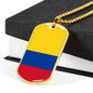 Colombia Flag Necklace Colombia Flag Stainless Steel or 18k Gold Dog Tag 24" - Express Your Love Gifts