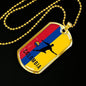 Colombia World Futbol/Soccer Necklace Stainless Steel or 18k Gold Dog Tag 24" Chain-Express Your Love Gifts