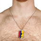 Colombia World Futbol/Soccer Necklace Stainless Steel or 18k Gold Dog Tag 24" Chain-Express Your Love Gifts