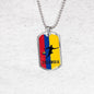Colombia World Futbol/Soccer Necklace Stainless Steel or 18k Gold Dog Tag 24" Chain-Express Your Love Gifts
