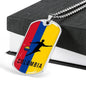 Colombia World Futbol/Soccer Necklace Stainless Steel or 18k Gold Dog Tag 24" Chain-Express Your Love Gifts