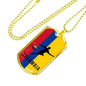 Colombia World Futbol/Soccer Necklace Stainless Steel or 18k Gold Dog Tag 24" Chain-Express Your Love Gifts