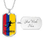 Colombia World Futbol/Soccer Necklace Stainless Steel or 18k Gold Dog Tag 24" Chain-Express Your Love Gifts