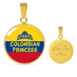 Colombian Princess Circle Pendant Necklace Stainless Steel or 18k Gold 18-22" - Express Your Love Gifts