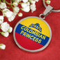 Colombian Princess Circle Pendant Necklace Stainless Steel or 18k Gold 18-22" - Express Your Love Gifts