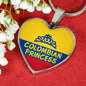 Colombian Princess Necklace Stainless Steel or 18k Gold Heart Pendant 18-22' - Express Your Love Gifts
