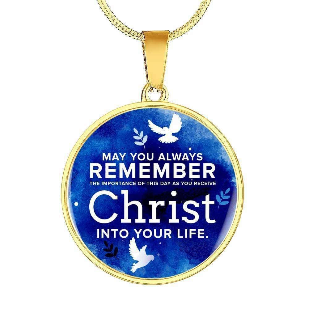 Communion Gift Circle Necklace Stainless Steel or 18k Gold 18-22"-Express Your Love Gifts